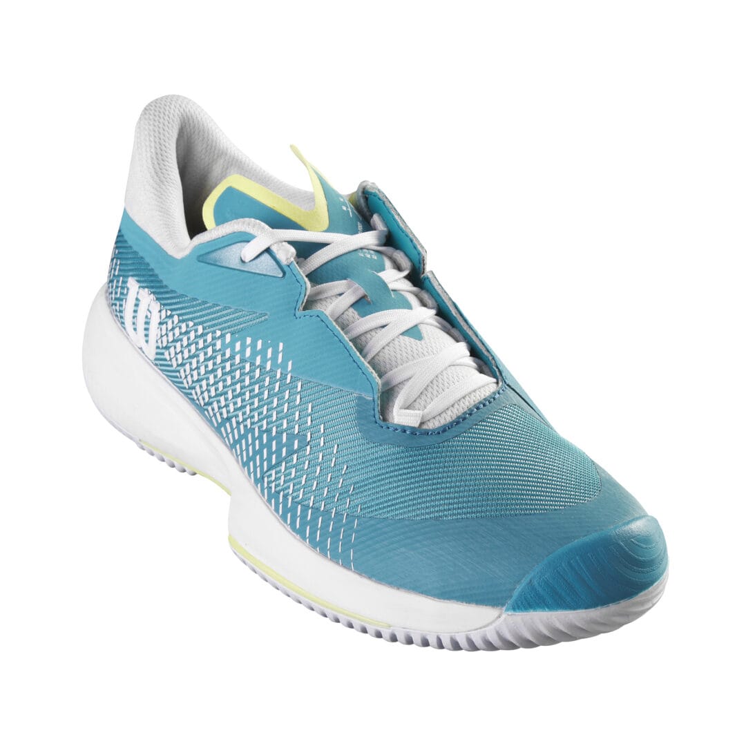 うみ Ladies Kaos Swift 1.5 Blue / White / Sunny Lime Tennis Shoe