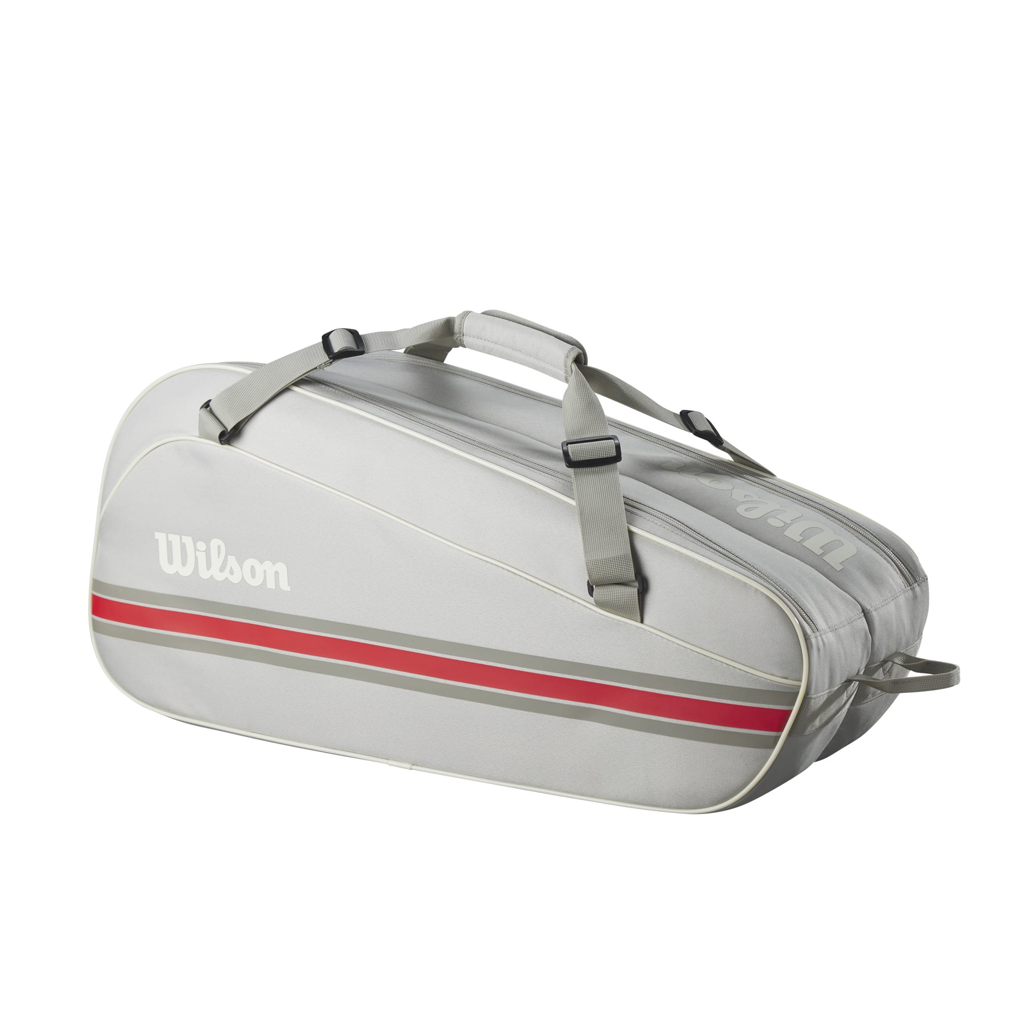 【美品】QUICK PACK 9【GRAY WHITE】 Team 6 Pack Oats Racquet Bag - Wilson South Africa