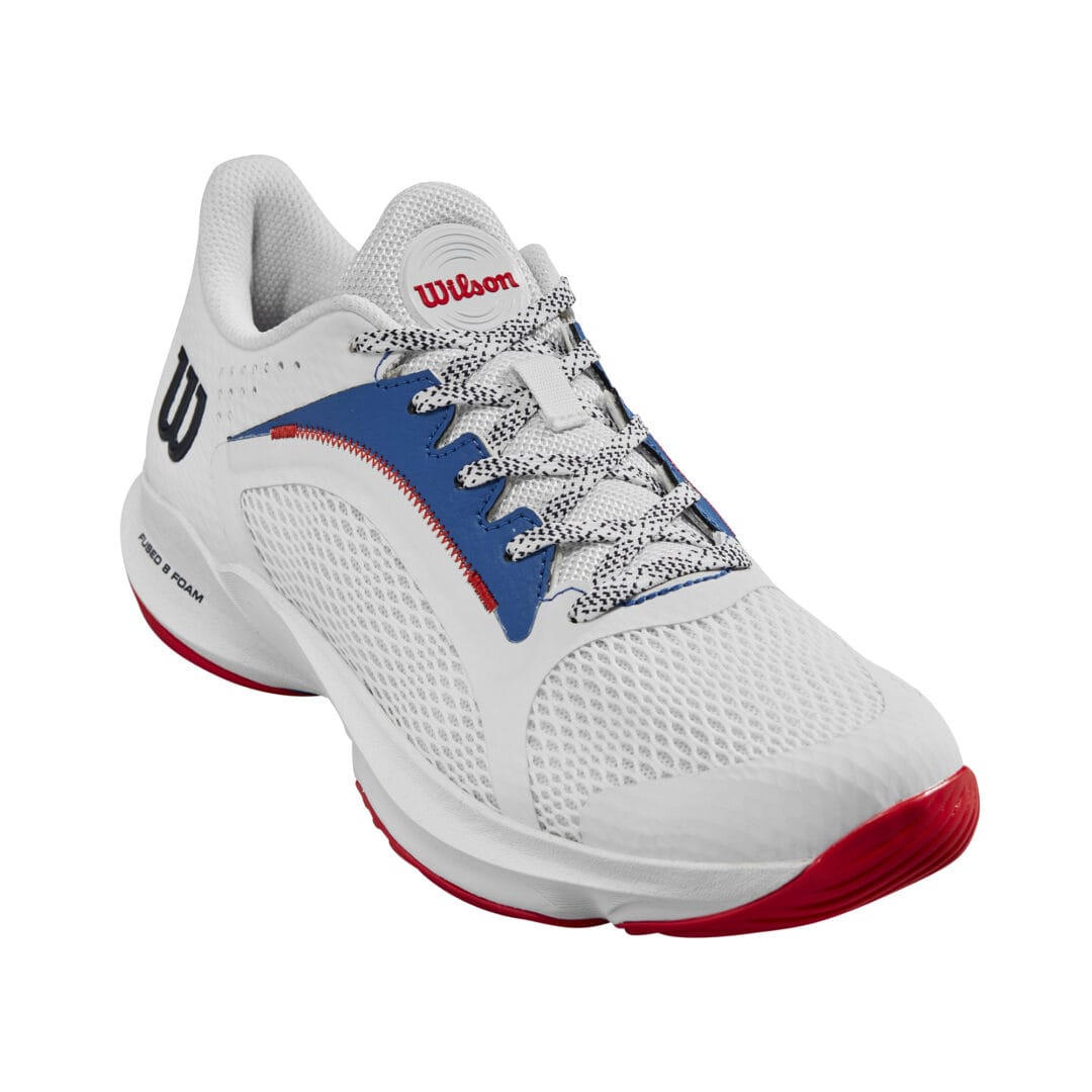 Ladies Hurakn 2.0 White / Deja Vu Blue / Wilson Red Padel Shoe